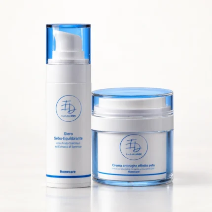Duo Pelle Levigata EvolutionDOC: Siero Sebo-Equilibrante e Crema viso antirughe effetto seta